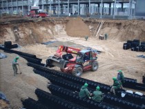 Modern infiltration system for business park Vilija in Vilnius, Lithuania